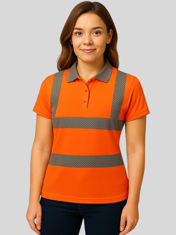 Ladies  Hi-Viz Short Sleeve Polo Shirt