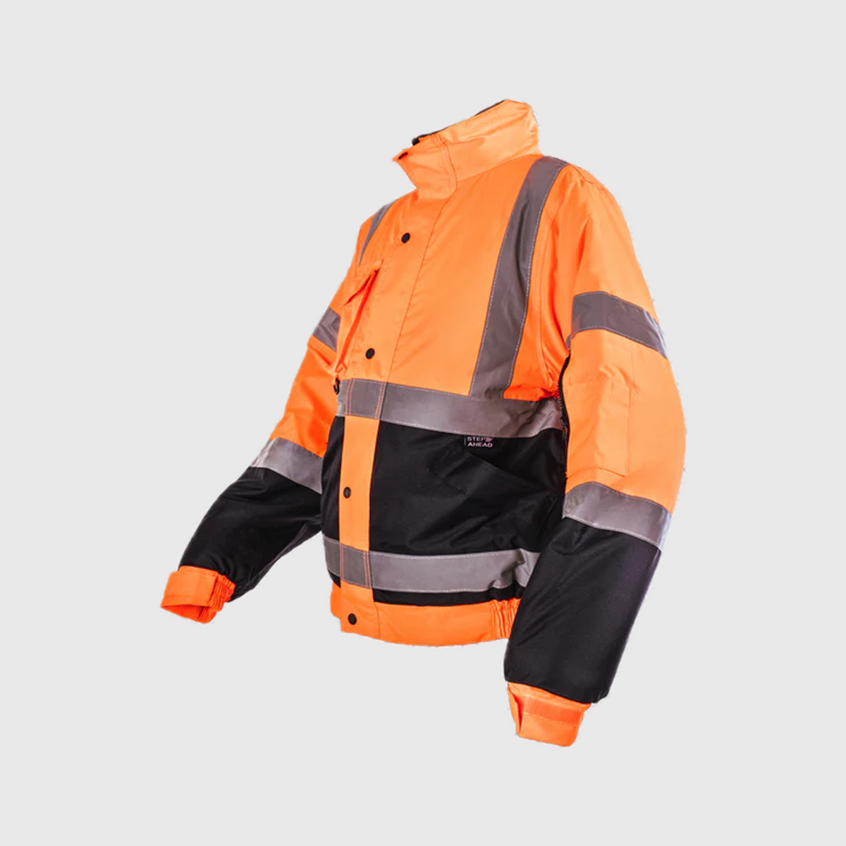 Step Ahead Hi Visibility Orange/Navy Two Tone Bomber Jacket