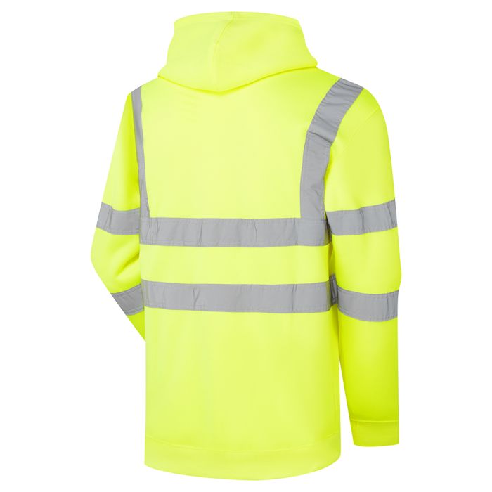 Supertouch Hi Vis Yellow Hooded Sweatshirt