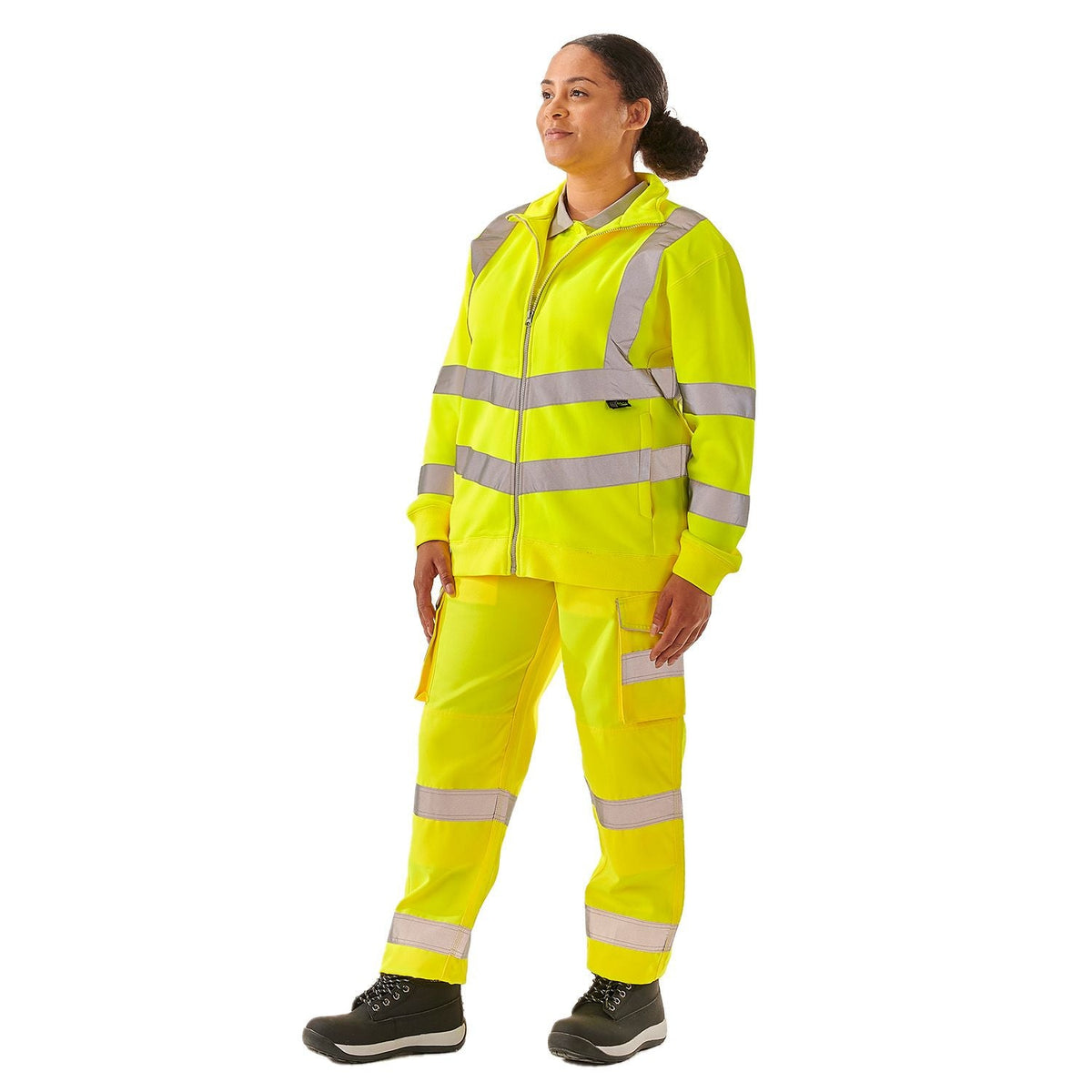 Ladies Eshaal Hi-Viz Zipped Sweatshirt Class 2/3