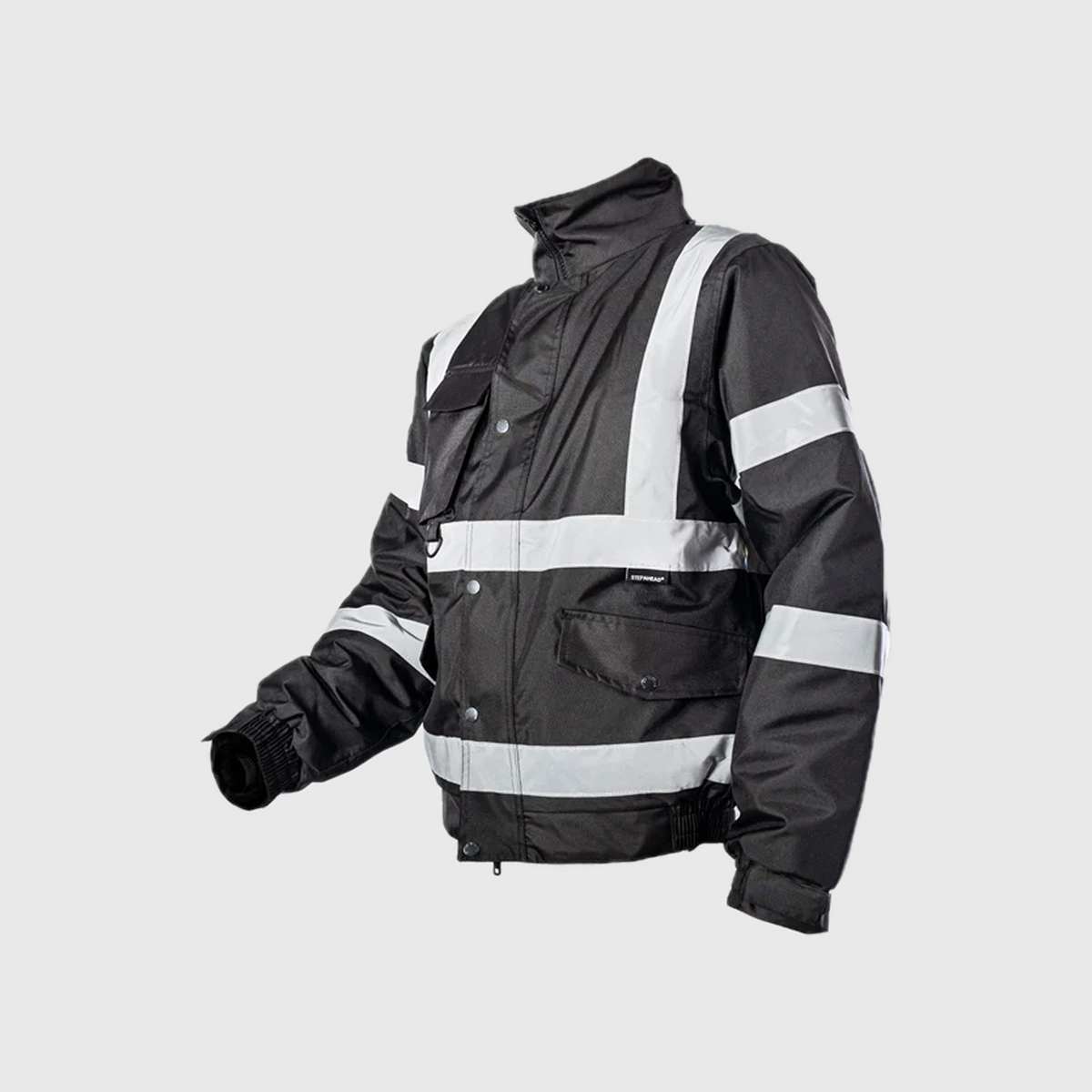 Step Ahead Hi Visibility Black Bomber Jacket