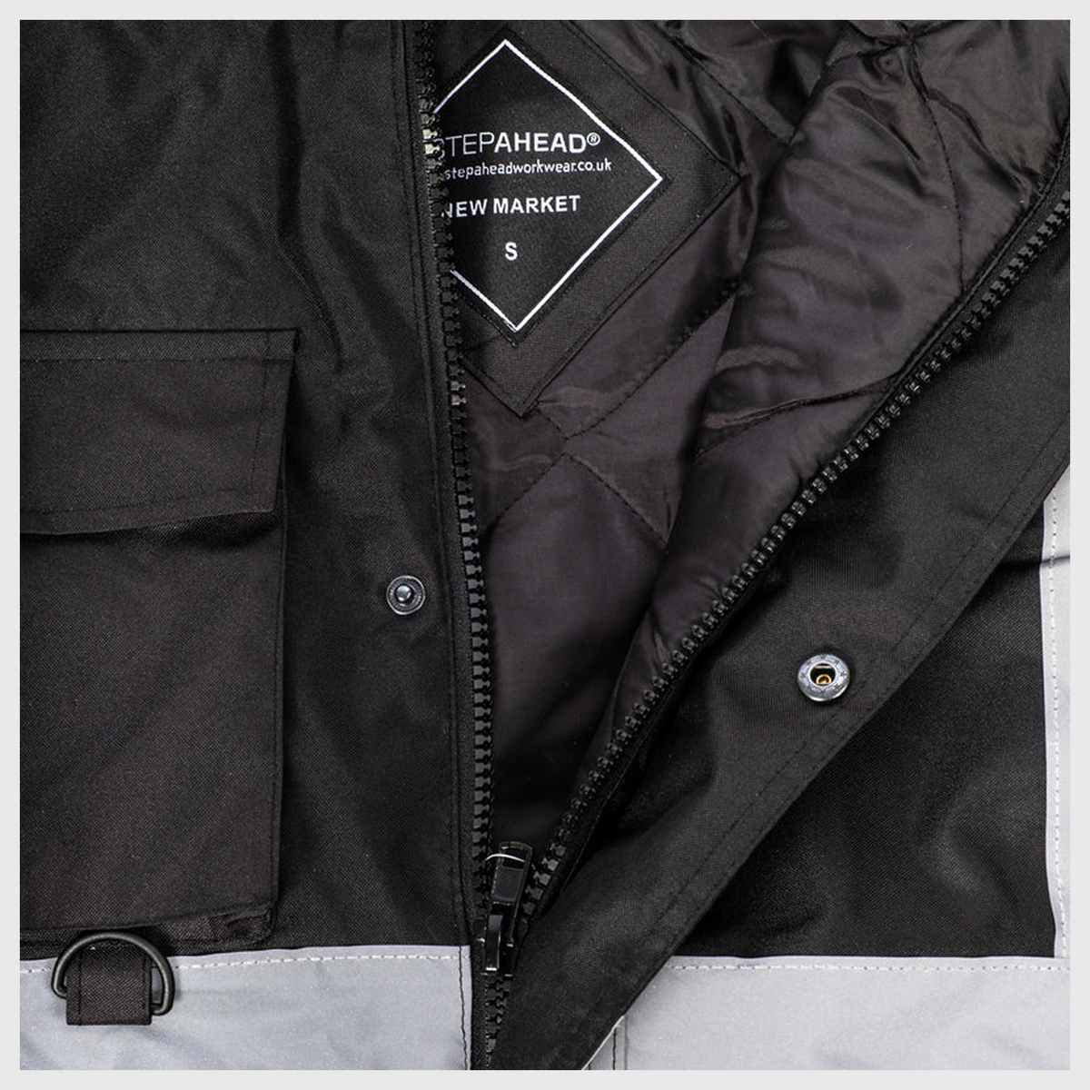 Step Ahead Hi Visibility Black Bomber Jacket