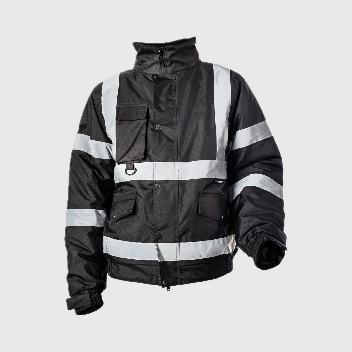 Custom Print Hi Visibility Black Bomber Jacket