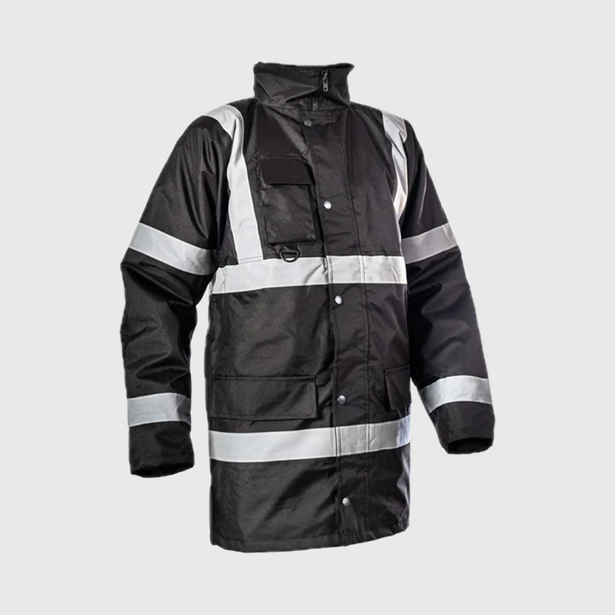 Custom Print Hi Visibility Black Parka Jacket