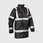 Custom Print Hi Visibility Black Parka Jacket