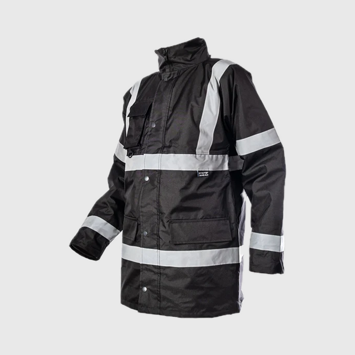 Step Ahead Hi Visibility Black Parka Jacket