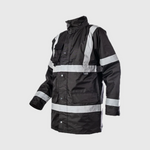 Step Ahead Hi Visibility Black Parka Jacket