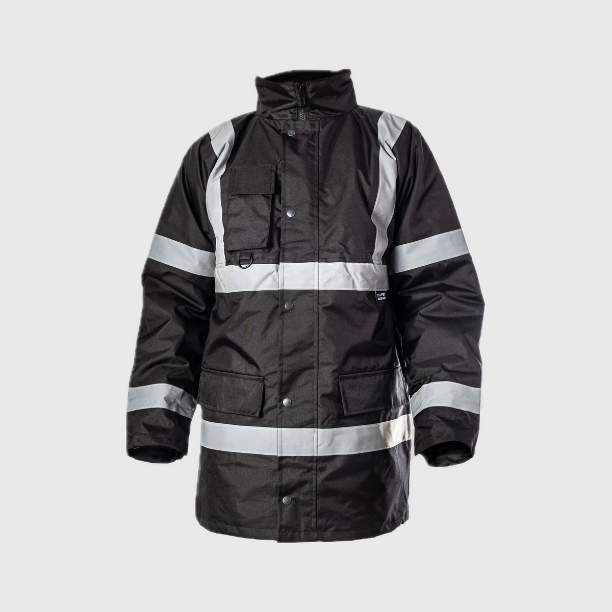Step Ahead Hi Visibility Black Parka Jacket