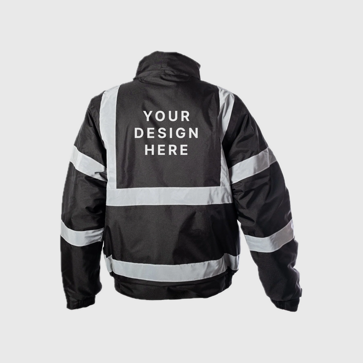 Custom Print Hi Visibility Black Bomber Jacket
