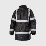 Custom Print Hi Visibility Black Parka Jacket