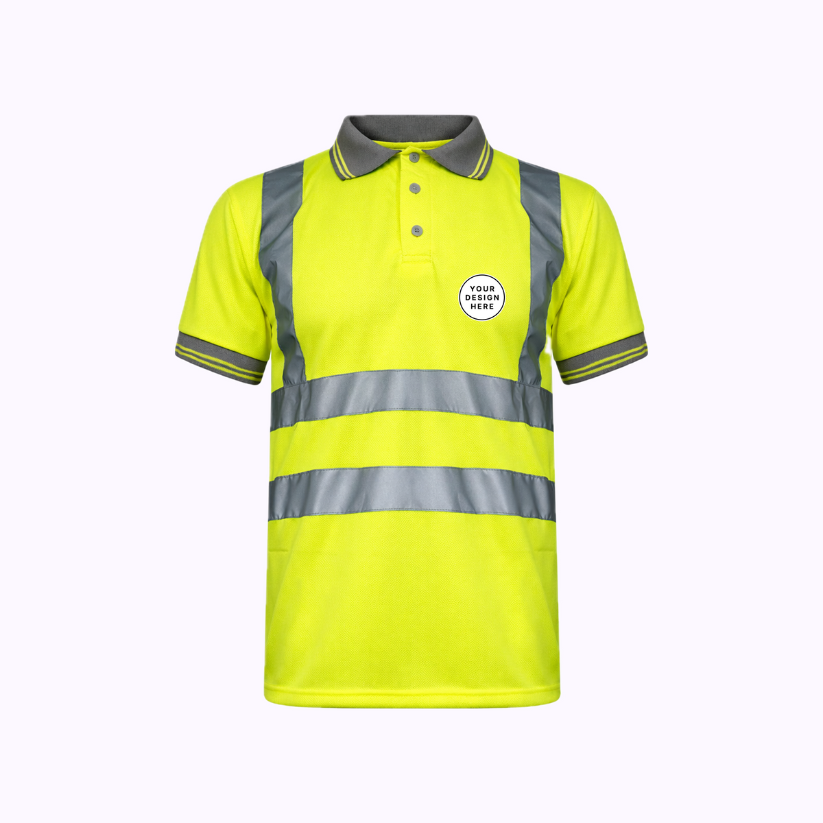 Custom Print Hi Vis Short Sleeve Polo Shirt