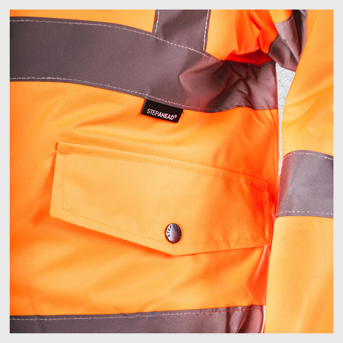 Hi-Viz Bomber Jacket | Class 3 Waterproof Workwear with Fleece Collar