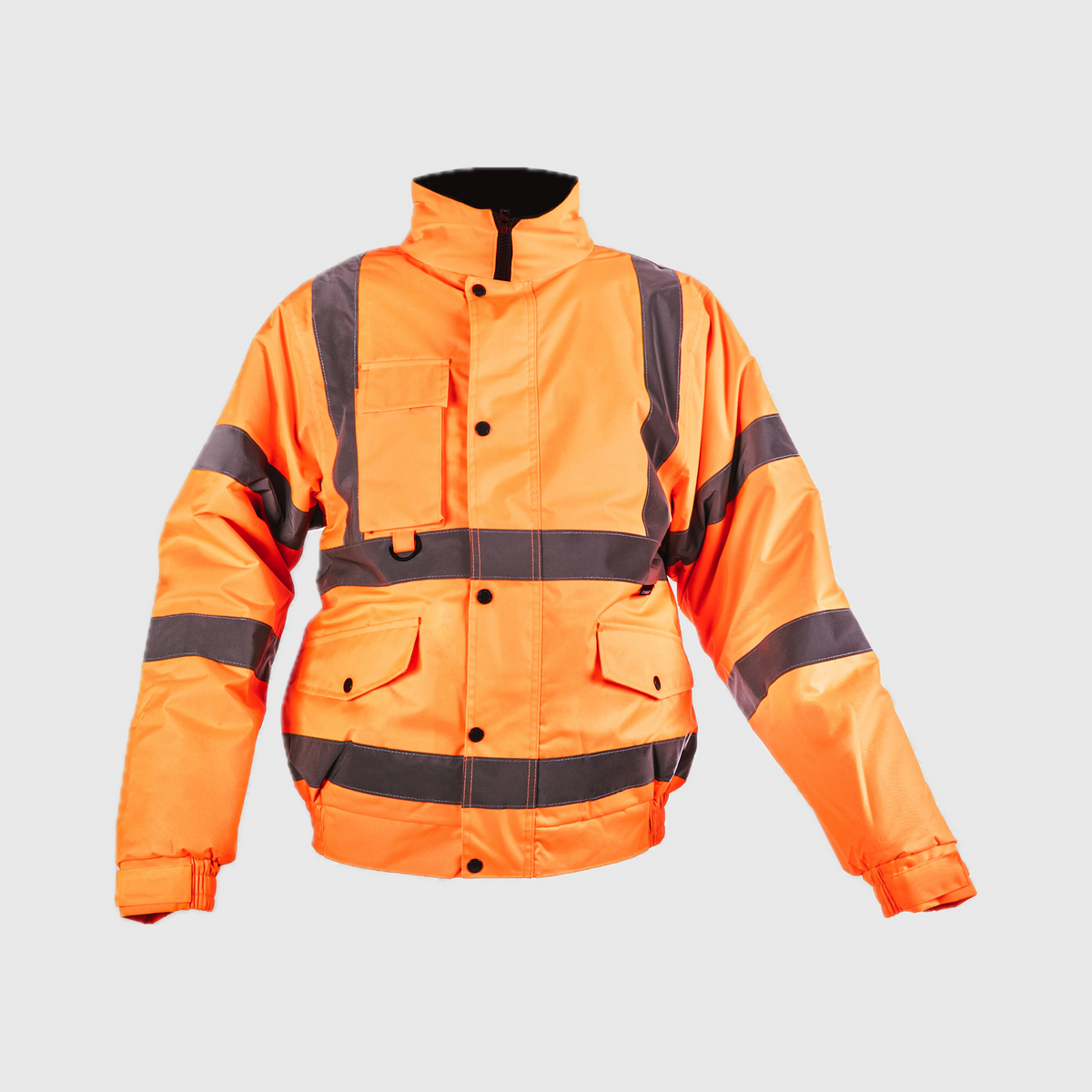 Hi-Viz Bomber Jacket | Class 3 Waterproof Workwear with Fleece Collar