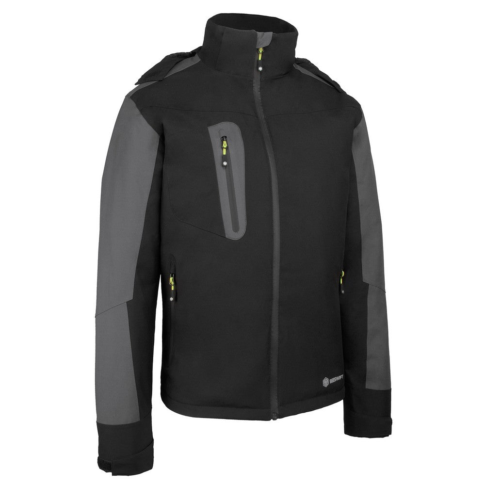 Click by Beeswift Pembroke Padded Rain Jacket - Black / Grey