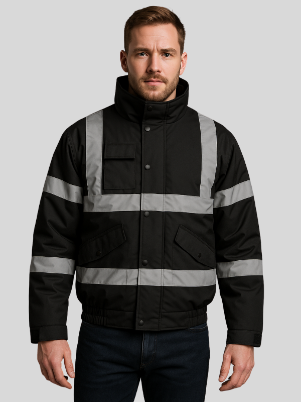Hi Vis Bomber Jacket - Black