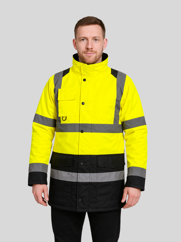 Hi Visibility Yellow/Navy Two Tone Parka Jacket