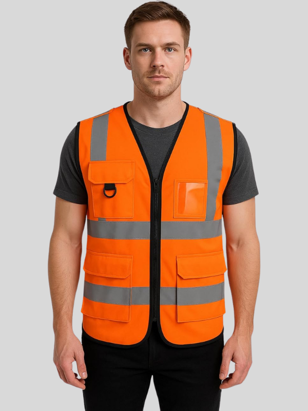 Hi-Viz Executive Safety Waistcoat Vest with Pocket