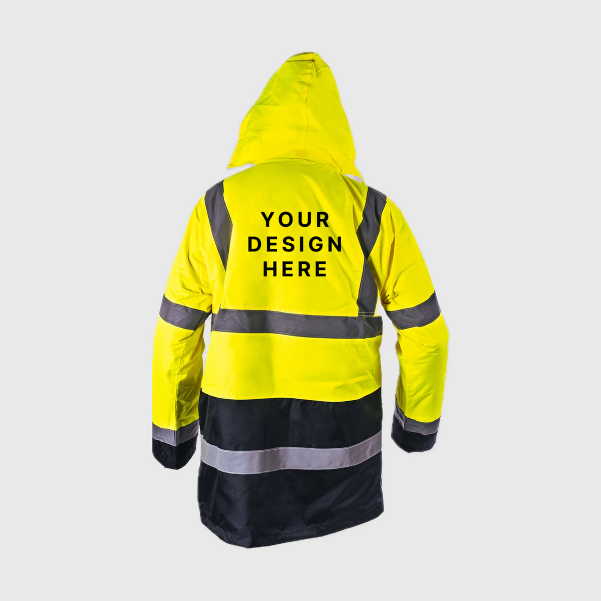 Custom Print Hi Visibility Two Tone Parka Jacket