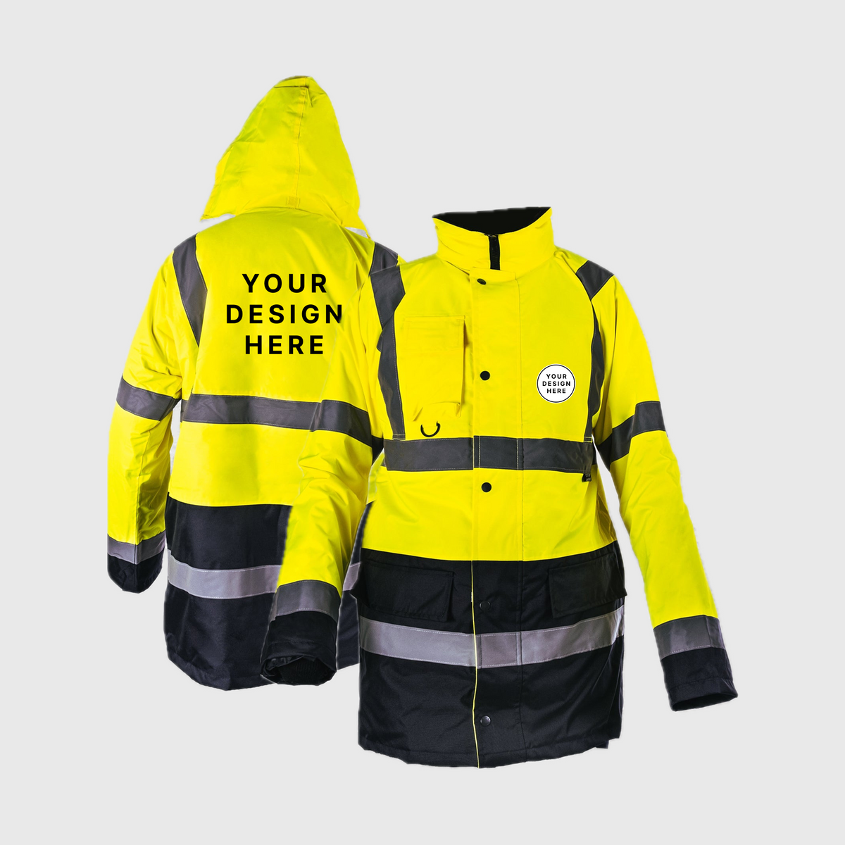 Custom Print Hi Visibility Two Tone Parka Jacket