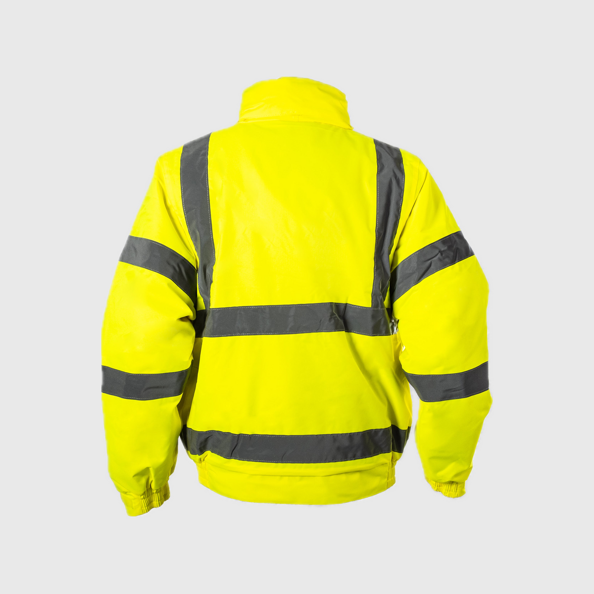 Hi-Viz Bomber Jacket | Class 3 Waterproof Workwear with Fleece Collar