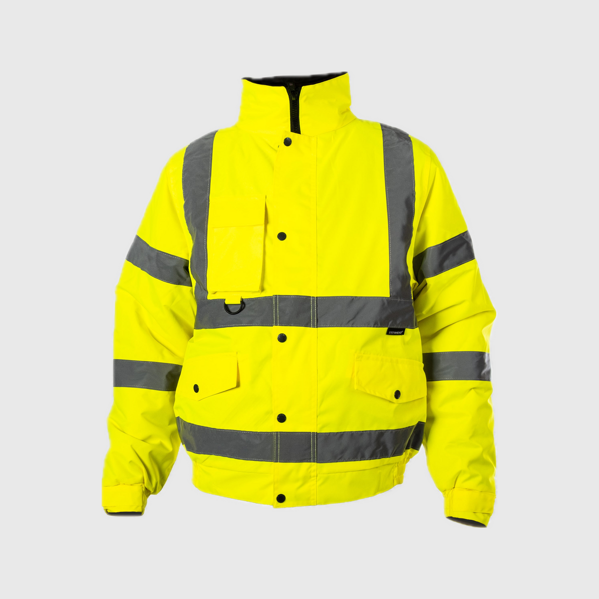 Hi-Viz Bomber Jacket | Class 3 Waterproof Workwear with Fleece Collar