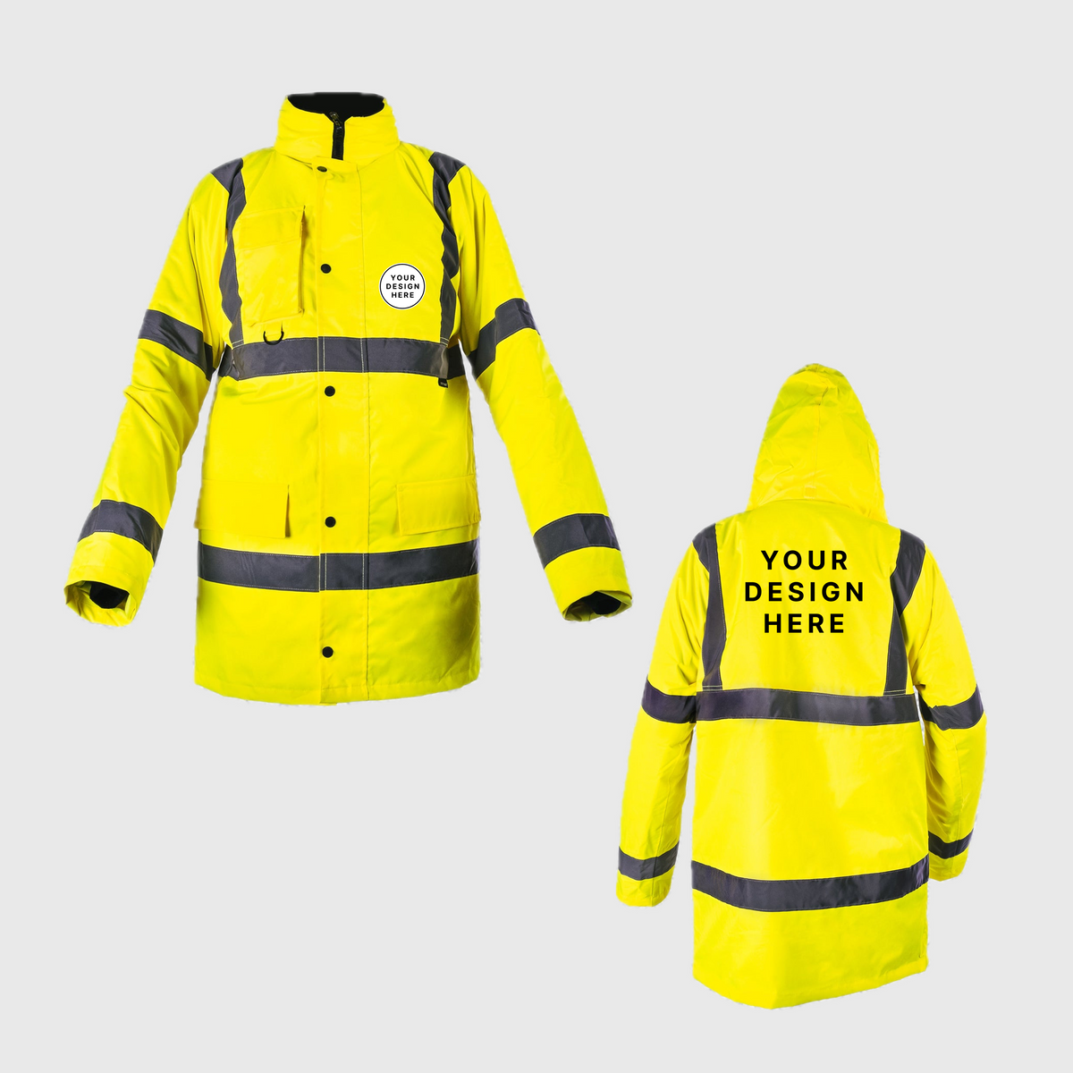 Custom Print Step Ahead Hi Visibility Parka Jacket