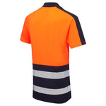 Essentials Hi-Vis Eco Coolair 2 Tone Orange/Navy Polo Shirt