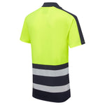 Essentials Hi-Vis Eco Coolair 2 Tone Yellow/Navy Polo Shirt