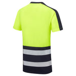 Essentials Hi Vis Eco CoolAir 2 Tone Yellow/Navy T-Shirt