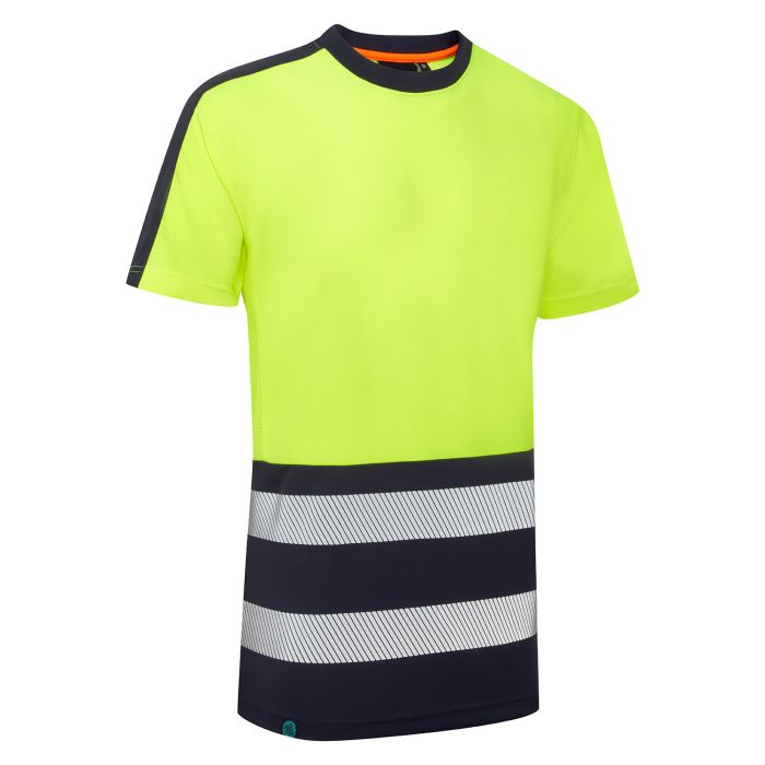 Essentials Hi Vis Eco CoolAir 2 Tone Yellow/Navy T-Shirt