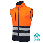 Essentials Hi Vis Eco Coolair 2 Tone Orange/Navy Softshell Gilet
