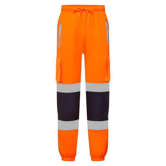 Supertouch Hi Vis Orange 2 Tone Jogging Bottoms