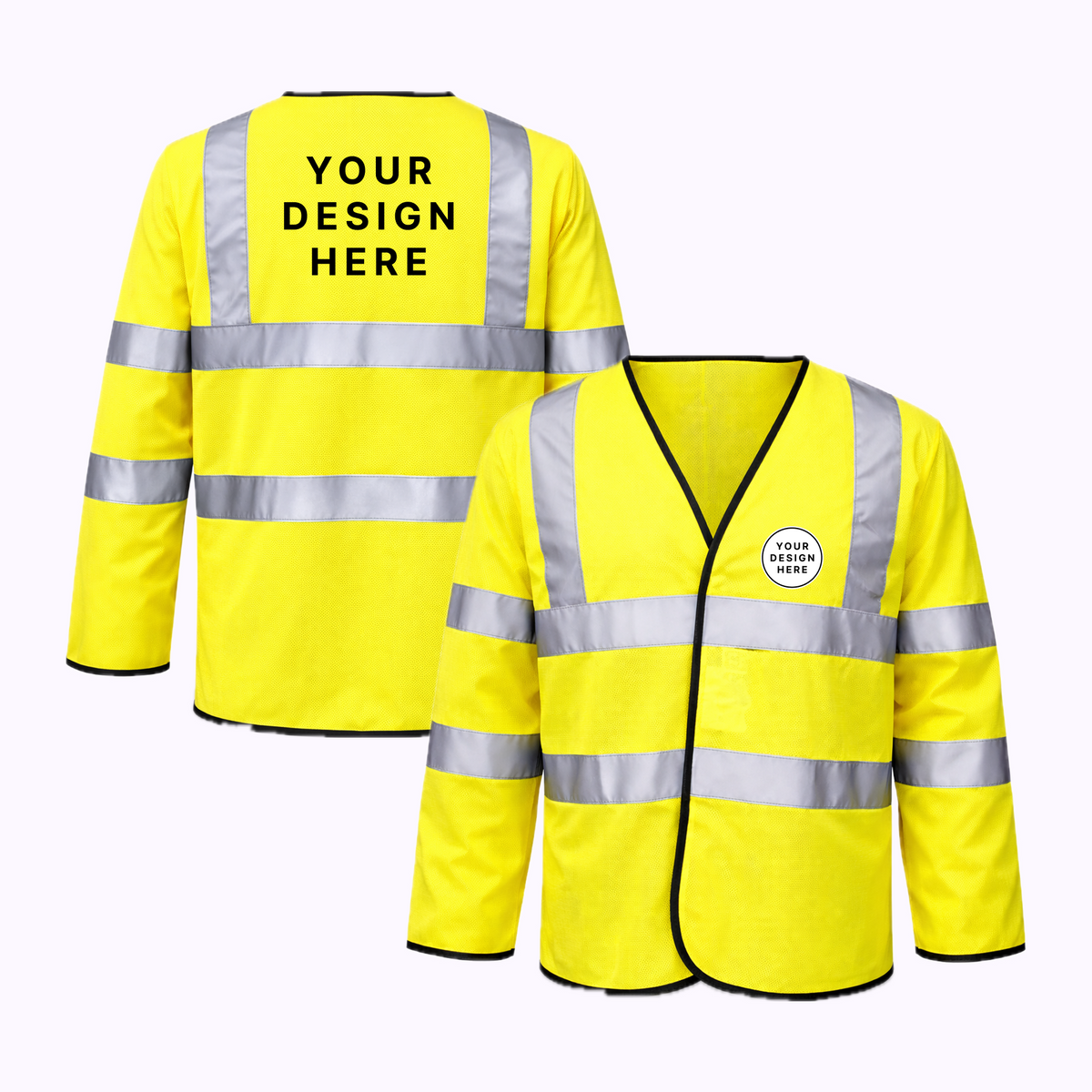 Custom Print Hi Vis Long Sleeve Safety Vest
