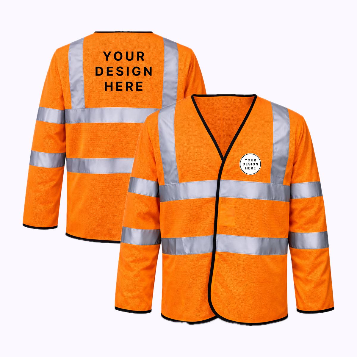 Custom Print Hi Vis Long Sleeve Safety Vest