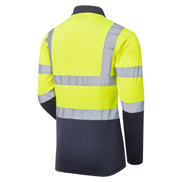 Supertouch Hi-Vis 2 Tone Yellow Long Sleeve Polo Shirt