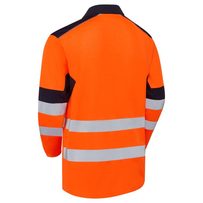 System Hi-Vis Eco Orange CottonCool Long Sleeve Polo