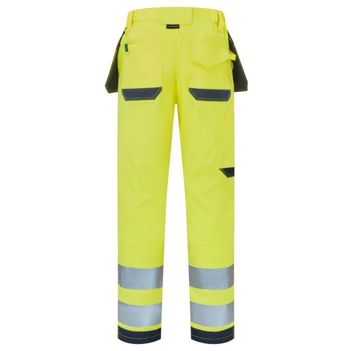 System Hi-Vis Eco Stretch Removable Holster Yellow Trousers