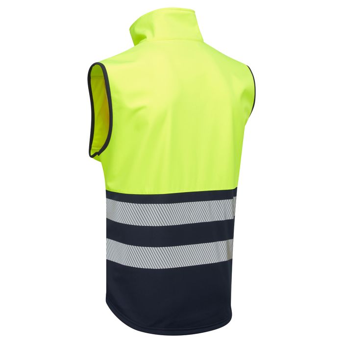 Essentials Hi Vis Eco Coolair 2 Tone Yellow/Navy Softshell Gilet
