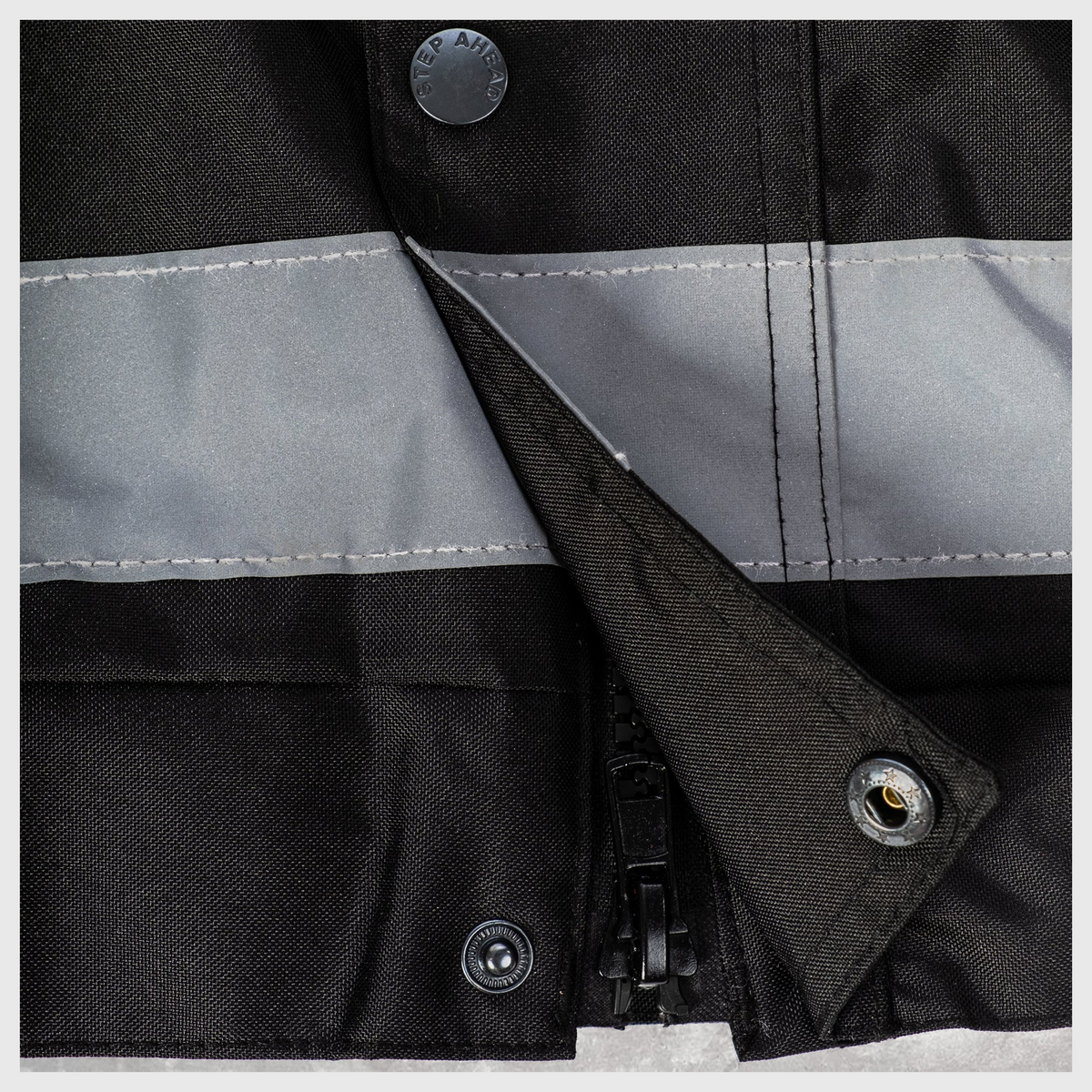 Step Ahead Hi Visibility Black Bomber Jacket