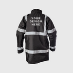 Custom Print Hi Visibility Black Parka Jacket