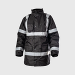 Step Ahead Hi Visibility Black Parka Jacket
