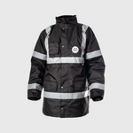 Custom Print Hi Visibility Black Parka Jacket