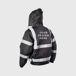 Custom Print Hi Visibility Black Bomber Jacket