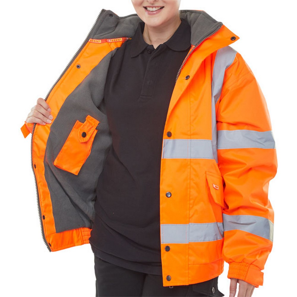 Click Hi-Viz Fleece Lined Bomber Jacket Class 3