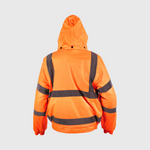 Hi-Viz Bomber Jacket | Class 3 Waterproof Workwear with Fleece Collar