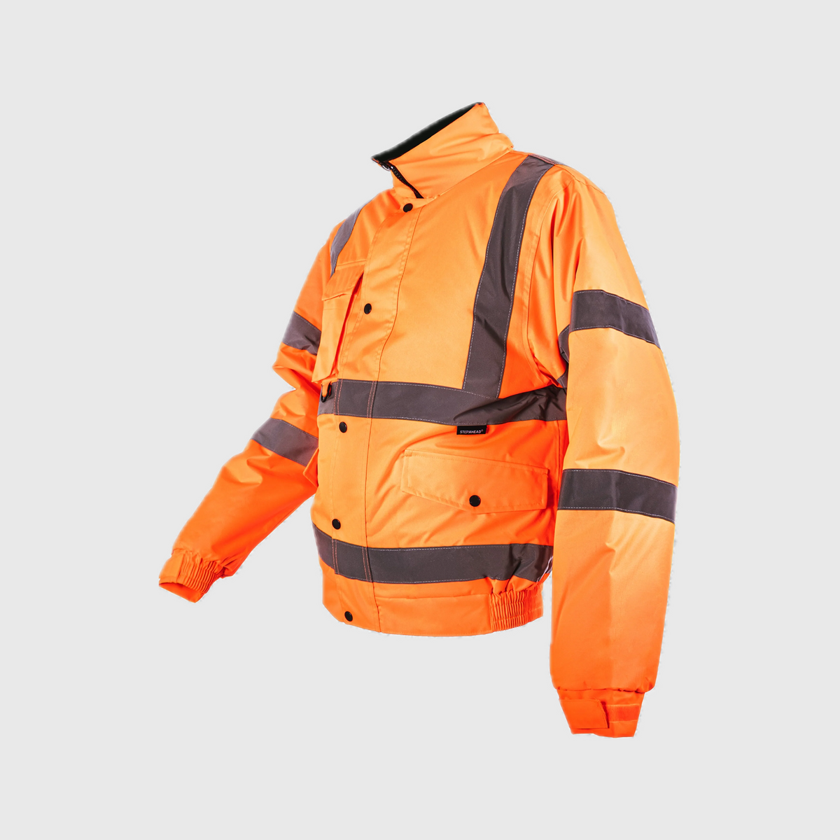 Hi-Viz Bomber Jacket | Class 3 Waterproof Workwear with Fleece Collar