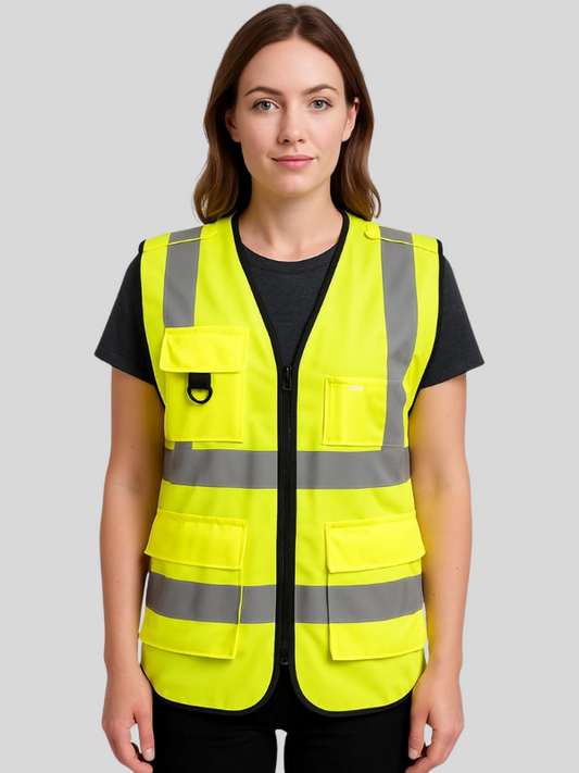 Hi-Viz Executive Safety Waistcoat Vest with Pocket