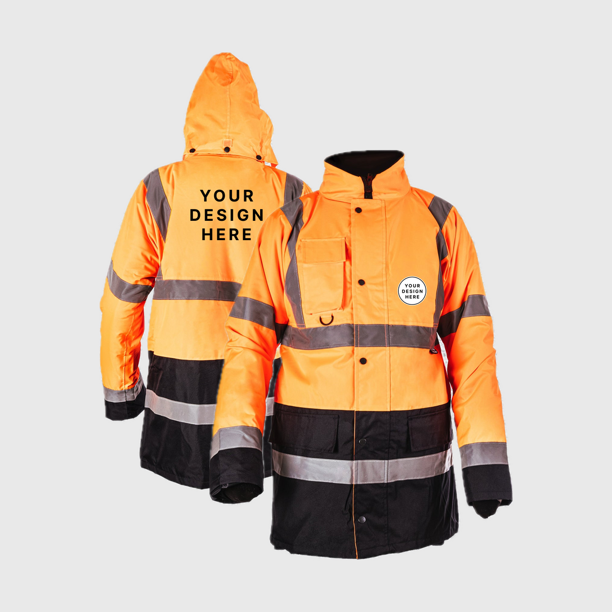Custom Print Hi Visibility Two Tone Parka Jacket