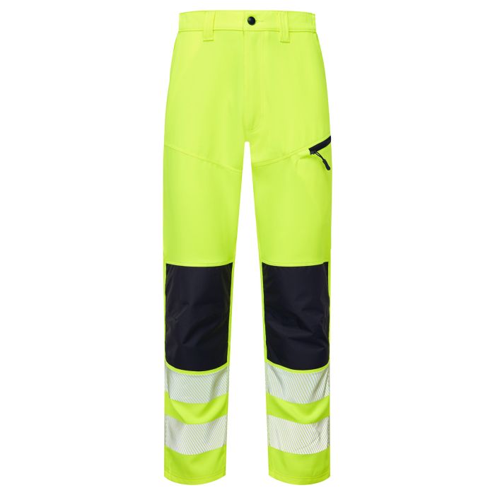 Essentials Hi Vis Eco Coolair 4-Way Stretch Yellow Trousers