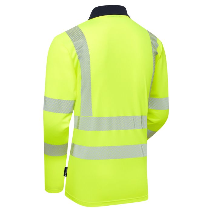 Essentials Hi-Vis Eco CoolMax Yellow Long Sleeve Polo